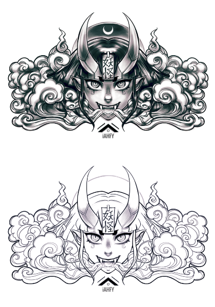 Smoke Demon Monochrome Design Original