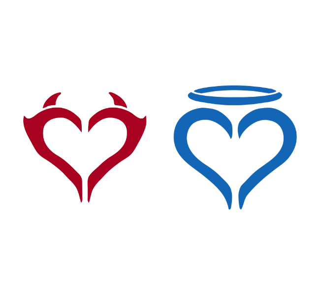 Angel & Devil Hearts Iahfy Iconography